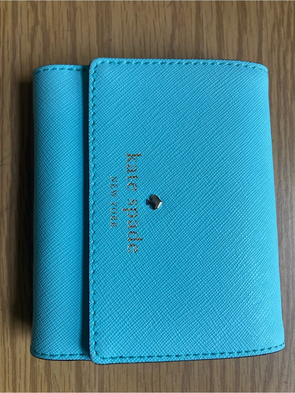 kate spade Bright Turquoise Saffiano Trifold Wallet